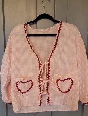 Cottage Gingham Heart Top